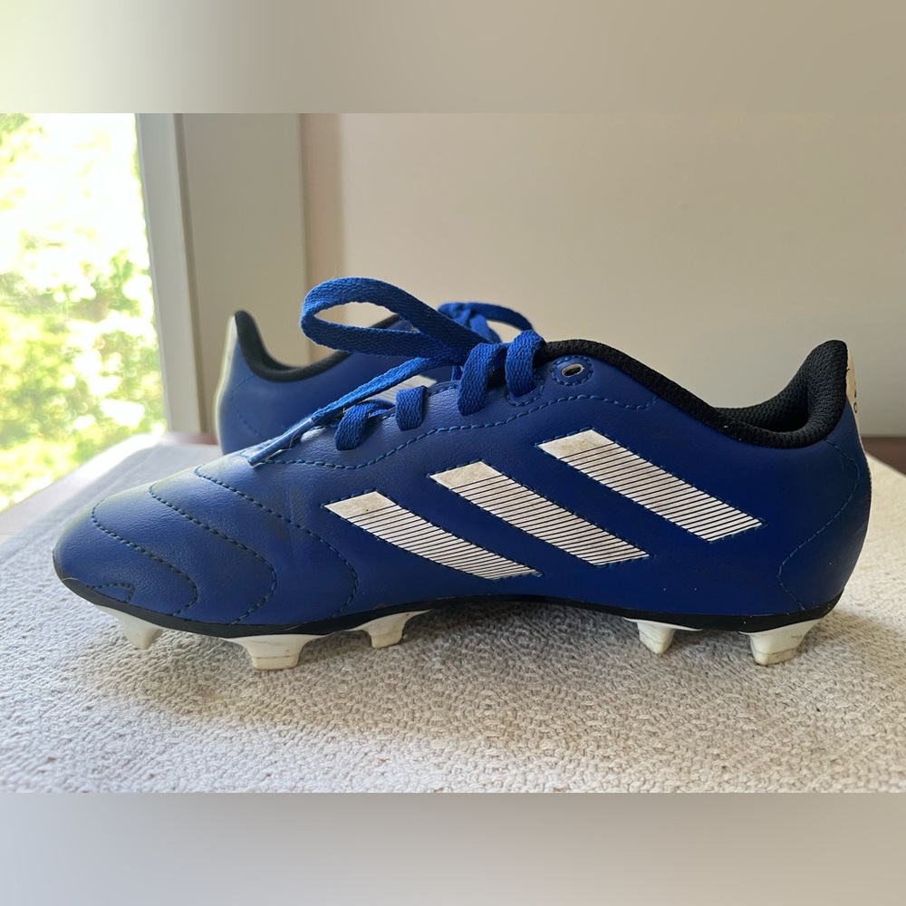 Adidas Kids Blue and White Soccer Cleats - Boys Size 3.5